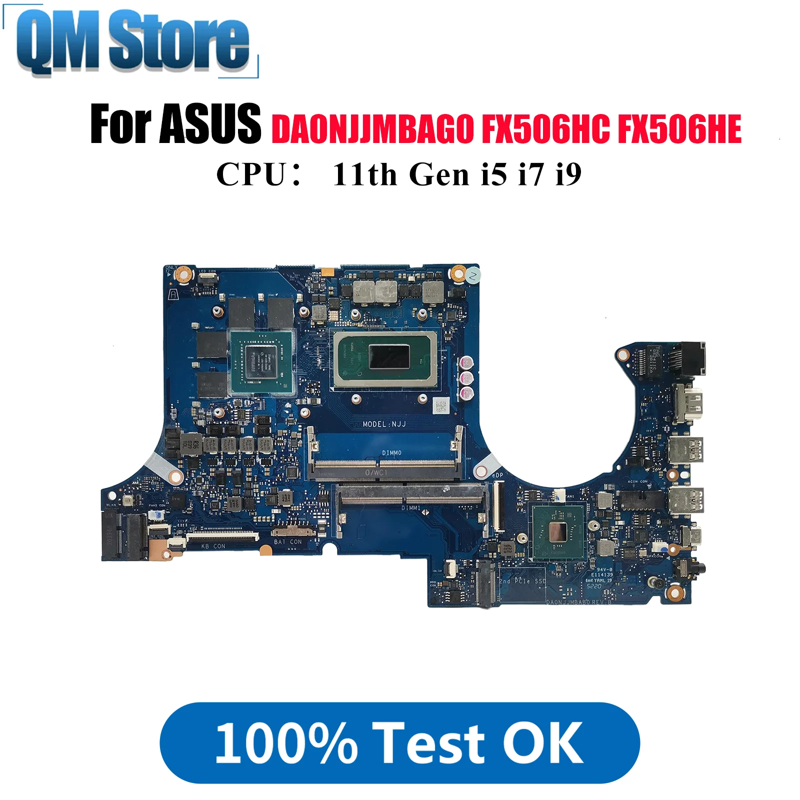 

DA0NJJMBAG0 Материнская плата для ноутбука ASUS TUF Gaming FX506HC FX506H FX506HE FX506HF Материнская плата с 11-го поколения i5 i7 i9 tests OK stk