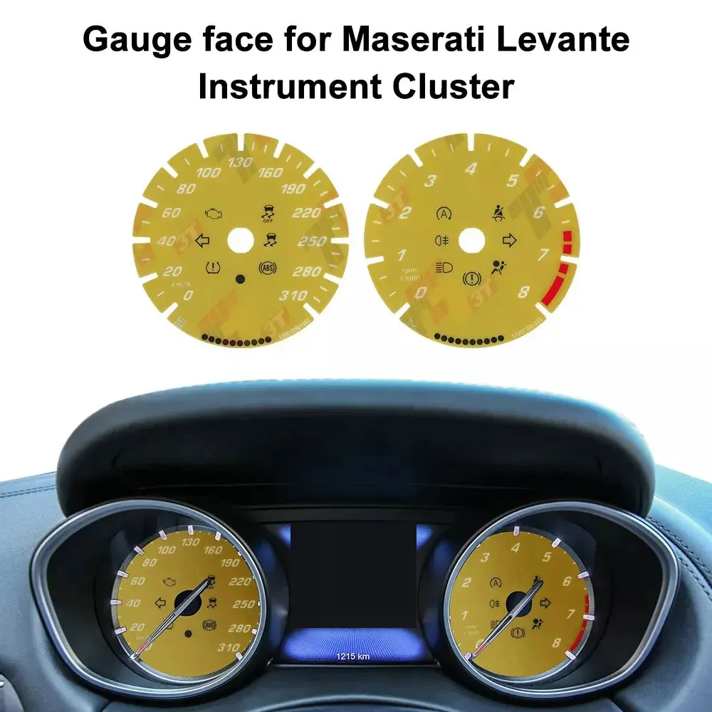 Anzeigefläche in den Farben Schwarz, Blau, Rot, Gelb für Maserati Quattroporte, Ghibli und Levante Instrument. – Detail 4