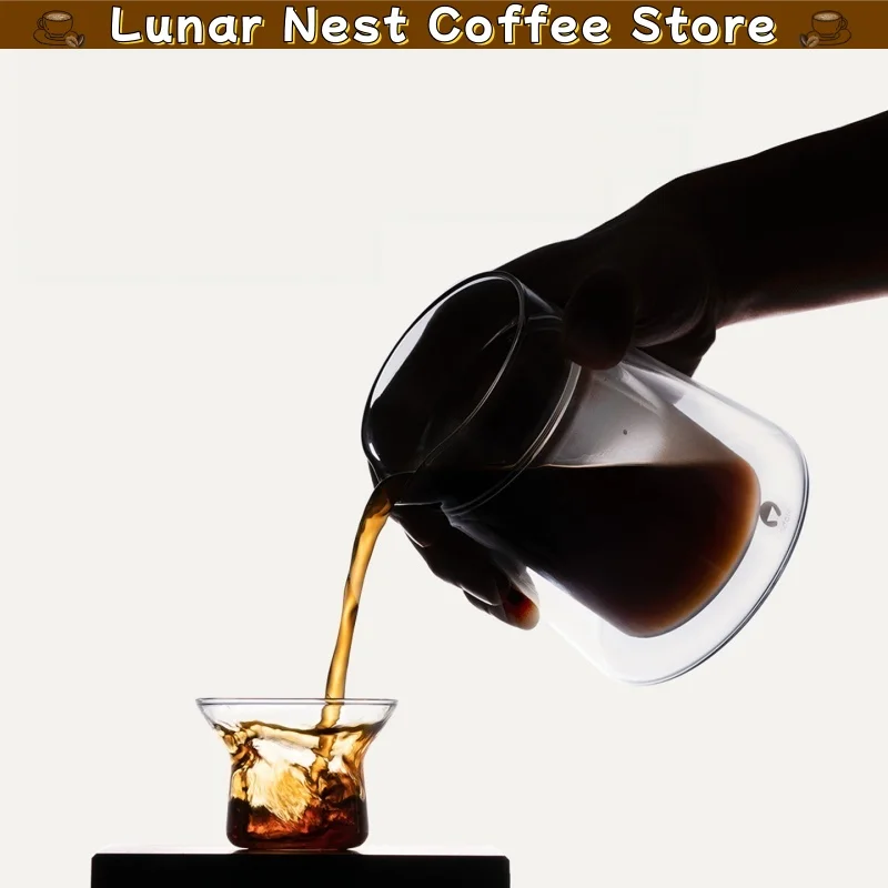 Codale Double Wall Borosilicate Glass Coffee Server Heat Resistant Hand Drip Coffee Pot With Scale For Home Office Coffee Making