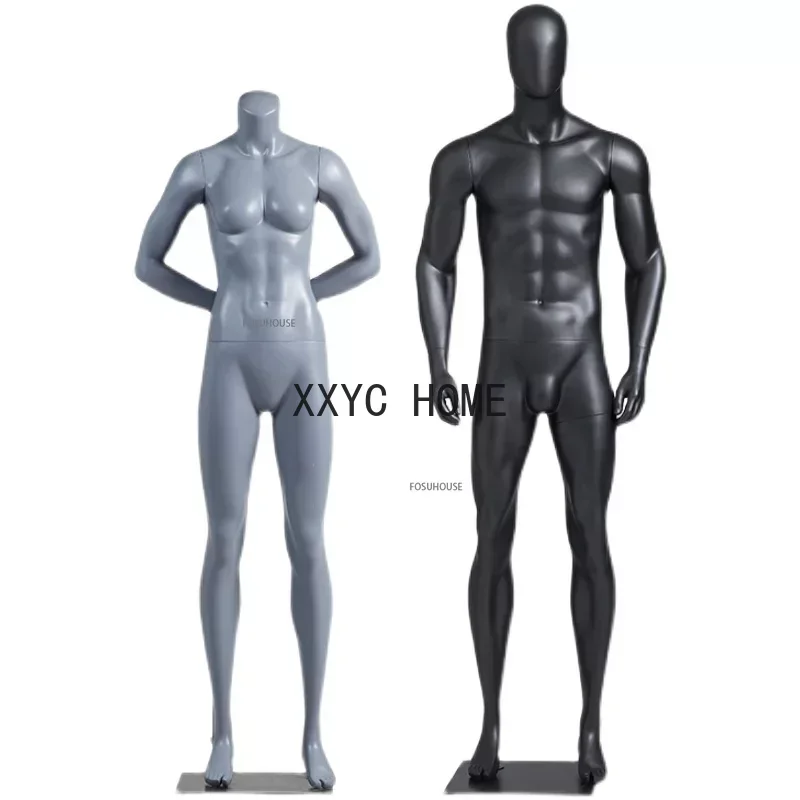 Black Muscular Male Mannequin Full Body Dummy Model Props for Sport Wear Clothing Display Men's Clothing Store Display Stand