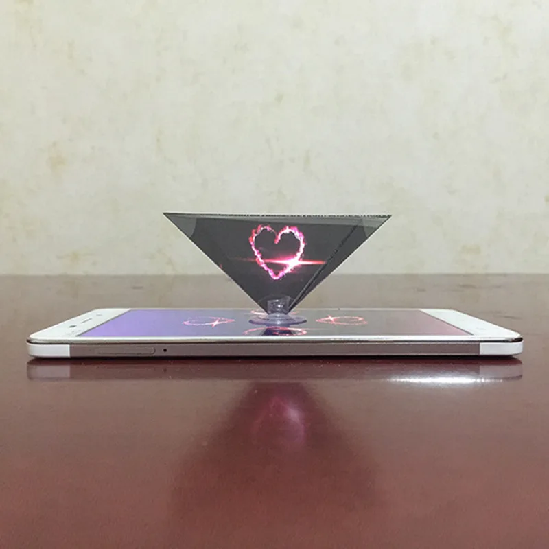 3D Hologram Pyramid Display Projector Video Stand Universal For Smart Mobile Phone