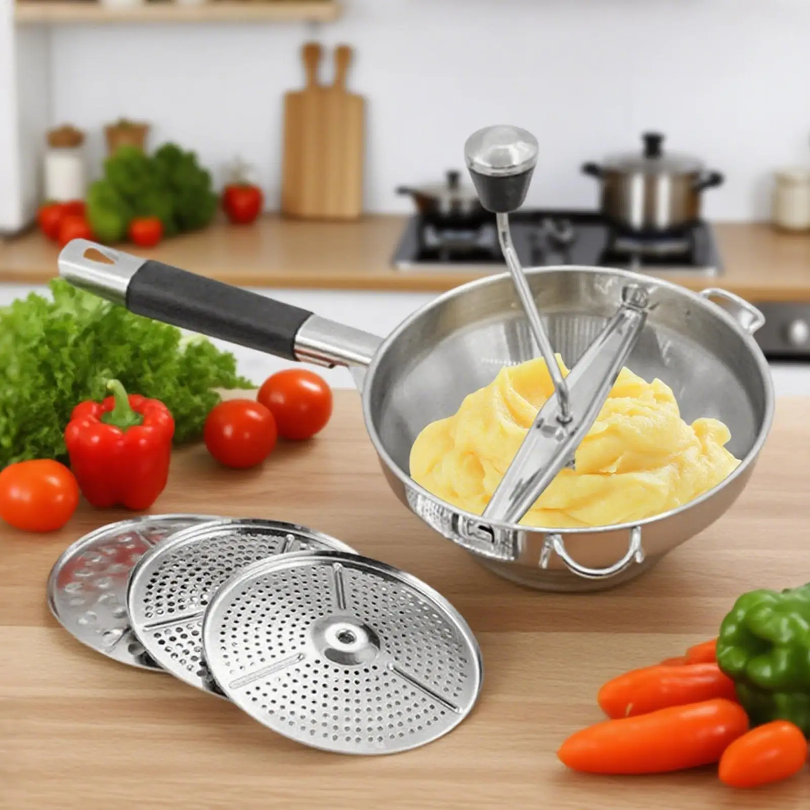 

Potato Masher Ricer Stainless Steel Manual Potatoes Crusher Fruit Vegetable Pressure Mud Potato Press Tools Kitchen Gadgets