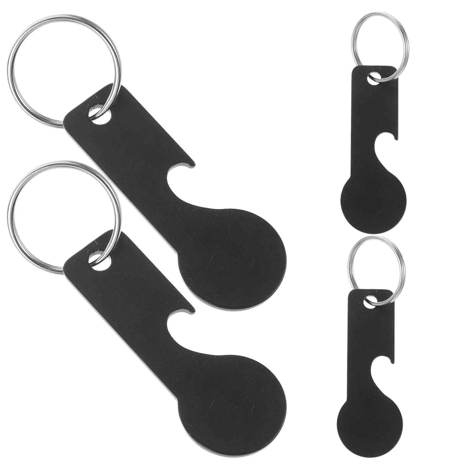 

4 Pcs Cart Token Trolley Key Rings Keychain Shopping Tokens Handtruck Stainless Steel Remover