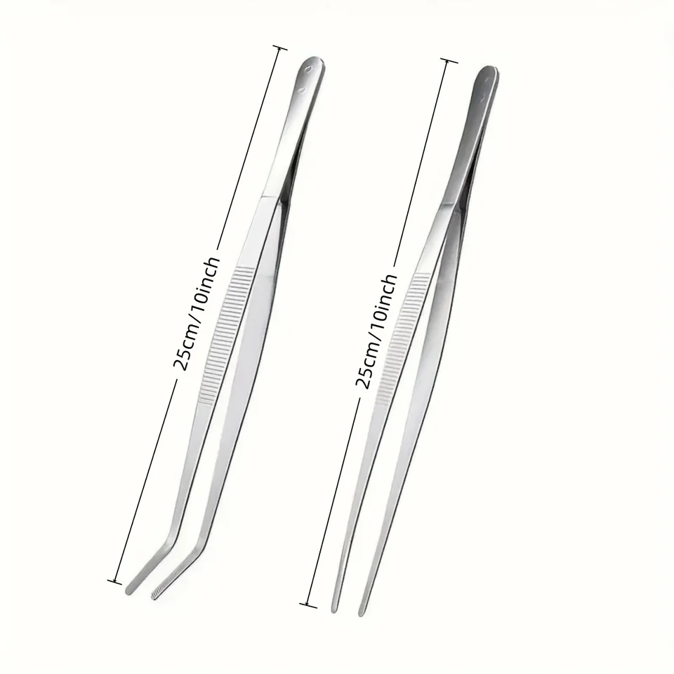 2pcs Professional Stainless Steel Kitchen Tweezers - Cooking Clamps For Electroplating, Seafood, Grilling, Precision Cooking, image 3