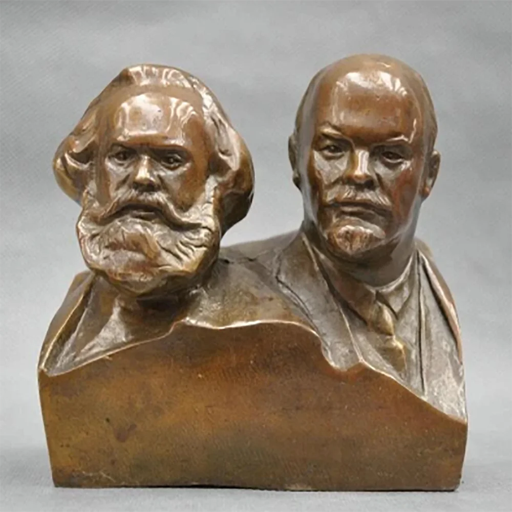 

Copper Statue Great Communist Marx And Lenin Bust Bronze Statue