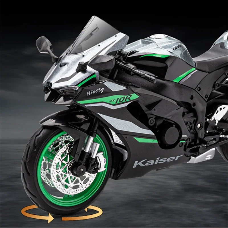 1:12 Kawasaki Ninja ZX-10R Legering Sport Motorfiets Model Diecasts Straat Racing Motorfiets Model Geluid en Licht Kinderen Speelgoed Gift