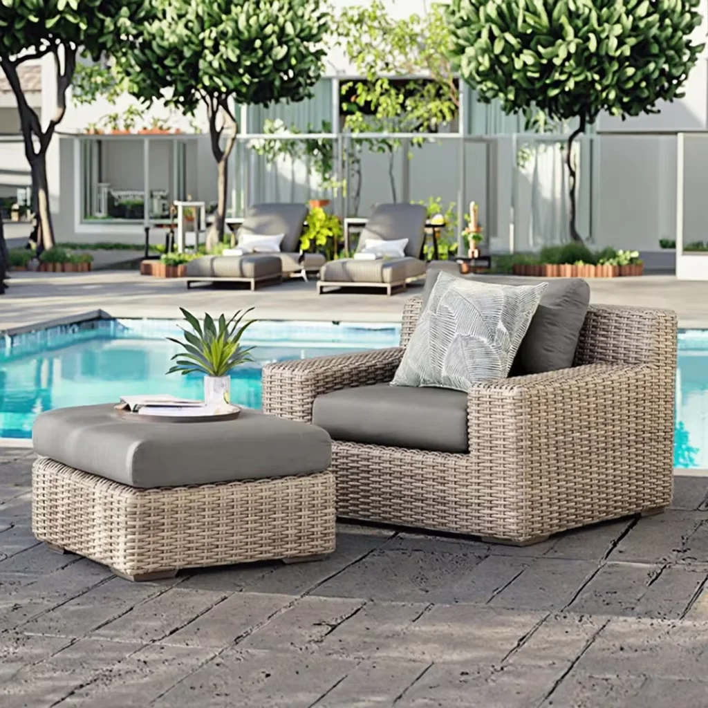 Modern luxury aluminum outdoor courtyard chair cushion waterproof Foshan design school auditorium