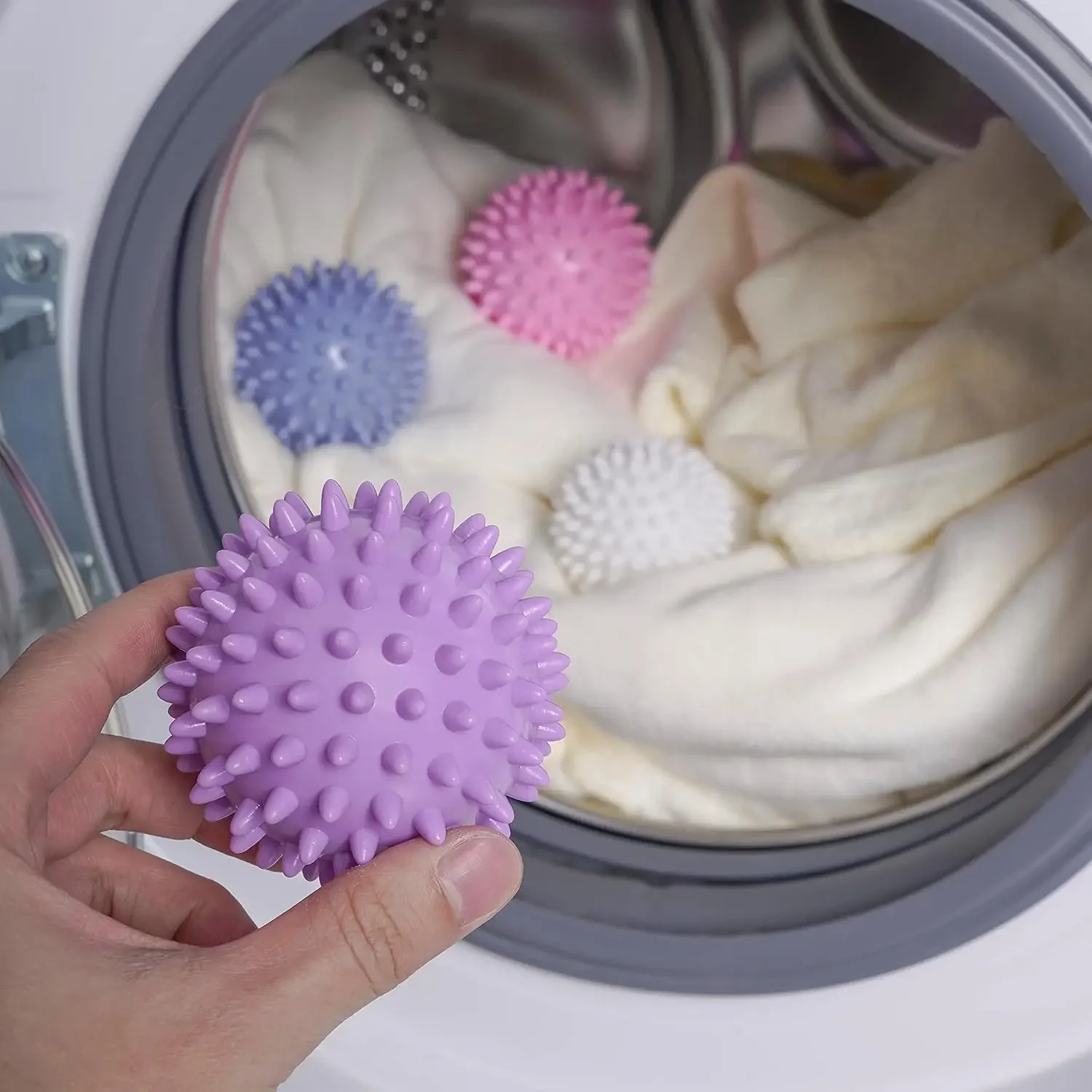 Reusable Laundry Balls Gentle Cleaning Removes Dirt Hair Softens Clothes Prevents Tangling Durable PVC Mixed Colors