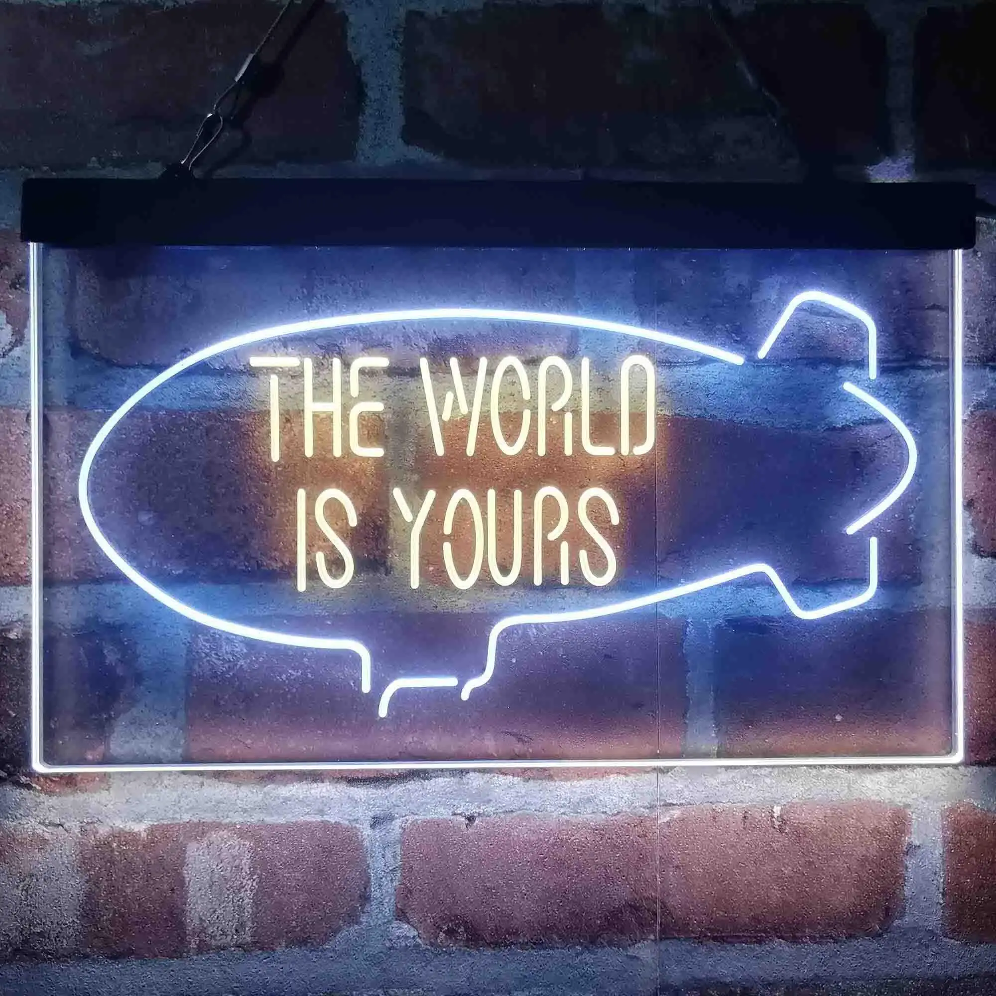 The World is Yours Blimp Room Dual Color Led Neon Sign st6-i4154