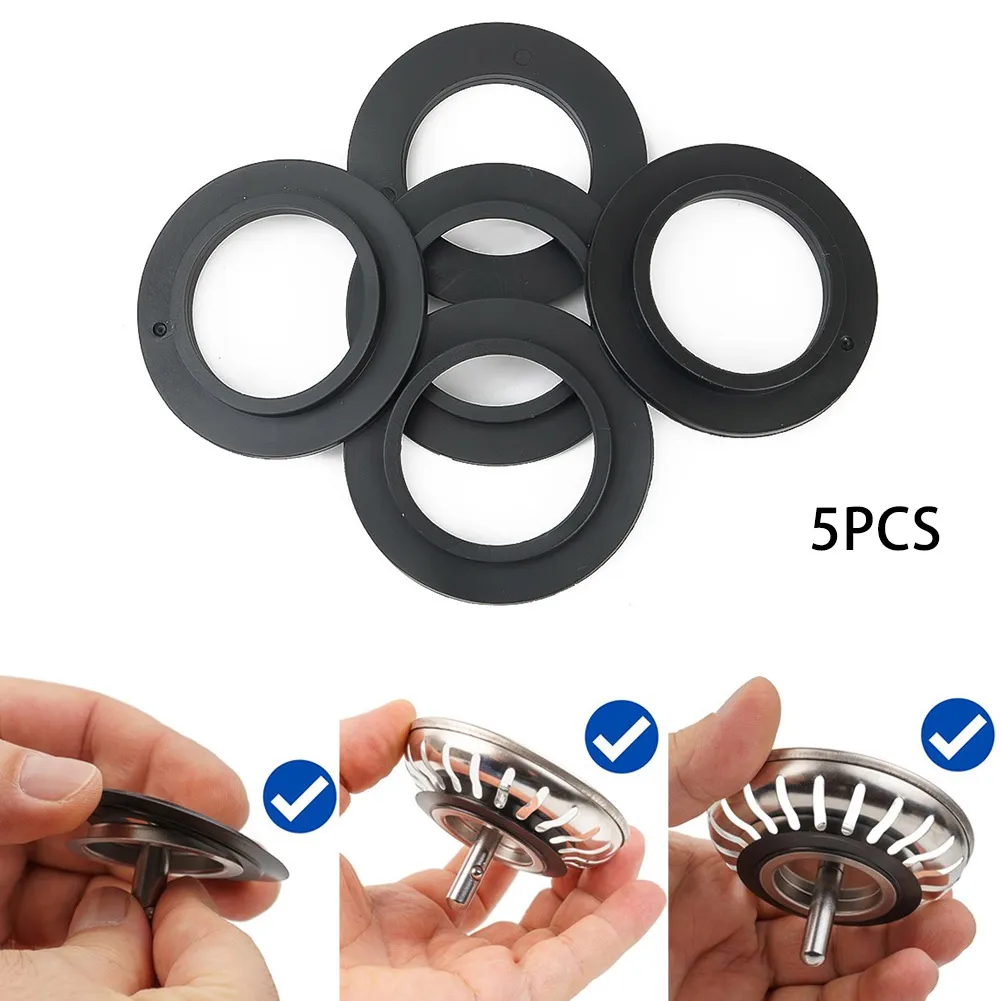 

5PCS Rubber Seal Washer Gasket O Ring Seal For Franke Basket Strainer Plug Kitchen Bathroom Black Sink Filter For 78 79 80 82 83