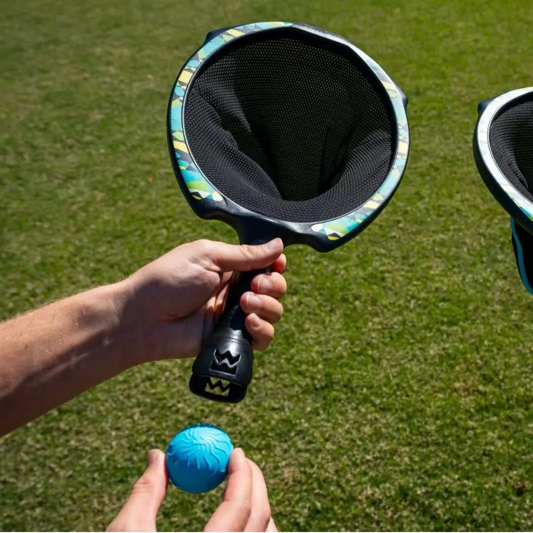 Sling Ball Launcher Catch Game Handheld Elastic Net Racket Ball Set Outdoor Backyard Interactive Sports Toy for Children Family