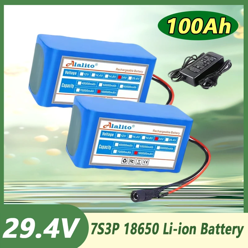 AliExpress LOLRKO 100% New 7S3P 18650 24V 100000mAh Rechargeable Batteries 24V Lithium Battery Wheelchair Battery 7s3p Battery Pack for Bicycle