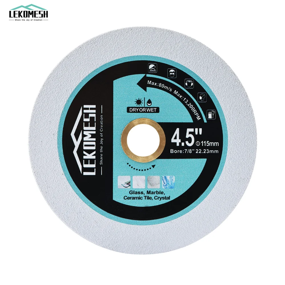 

LEKOMESH Dia115mm/4.5inches Diamond Saw Blade For Glass Jade Crystal Wine Bottal Cutting Disc Diamond Turbo Cutting Blades