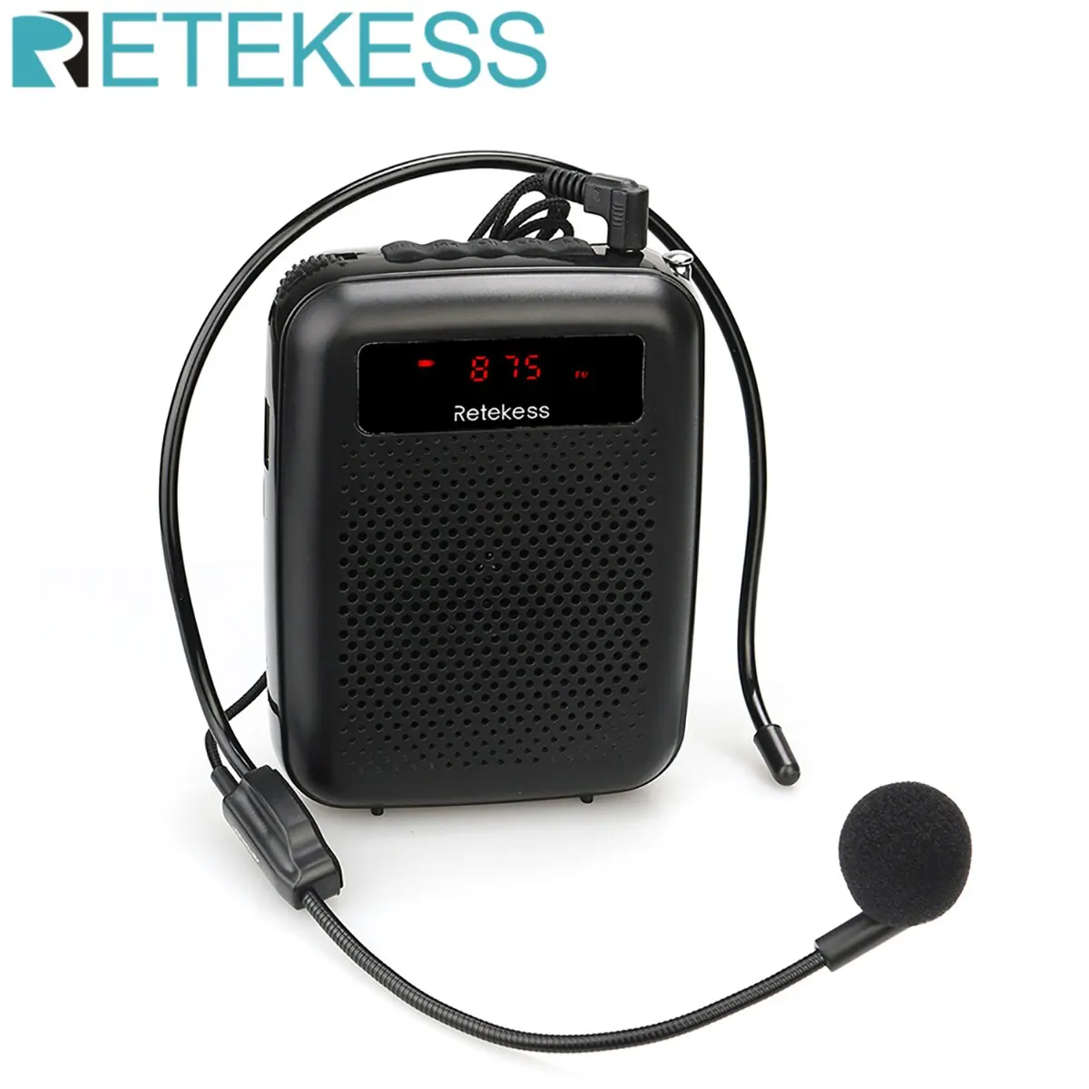 RETEKESS PR16R Megaphone Portable Voice Amplifier Microphone Speaker 12W FM Recording Mp3 Player FM Radio Tour Guide Teaching