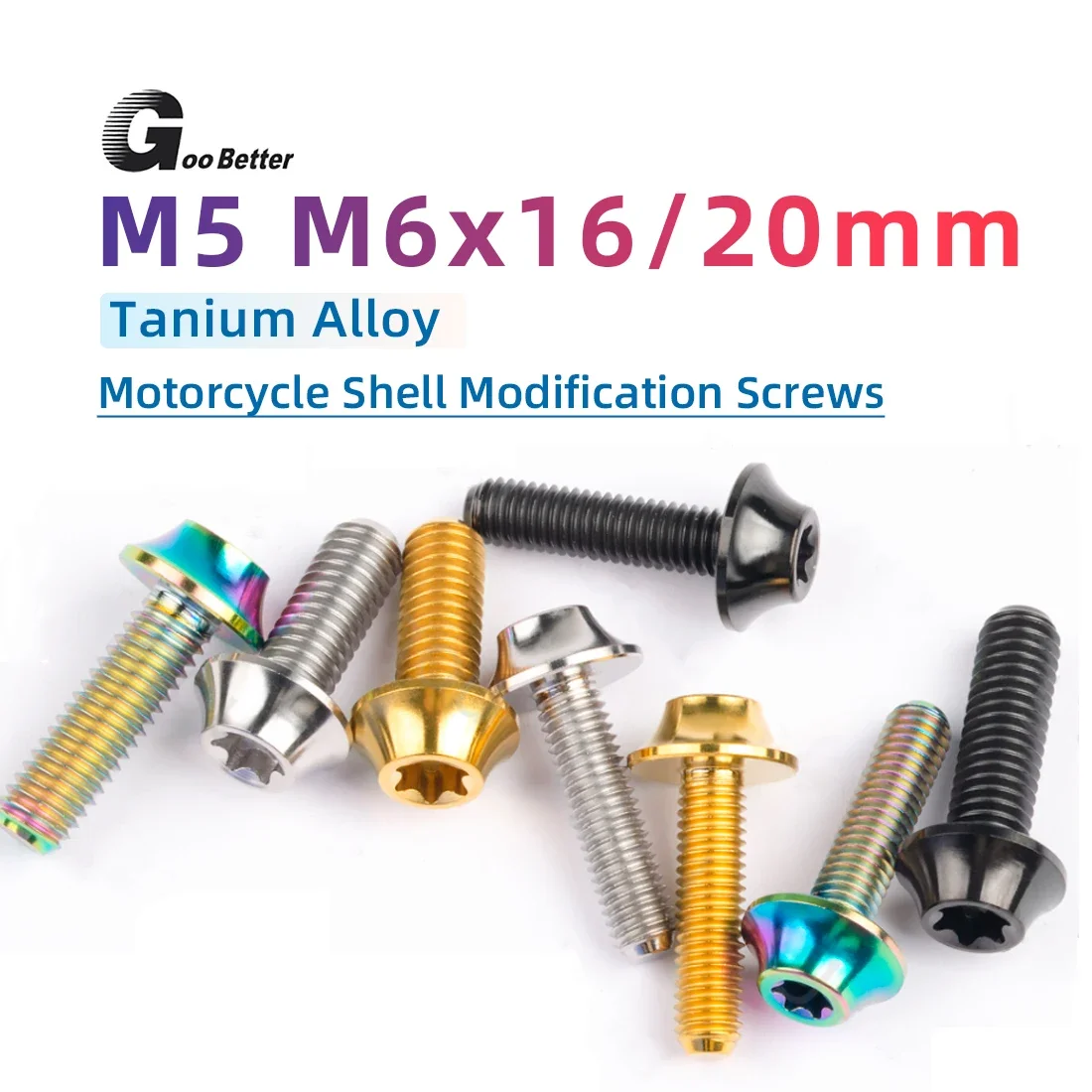 Titanium Bolt M5 M6X16/20mm Disc-Shaped Umbrella Torx T10 Screw  for Bicycle Motorcycle Part Accessory