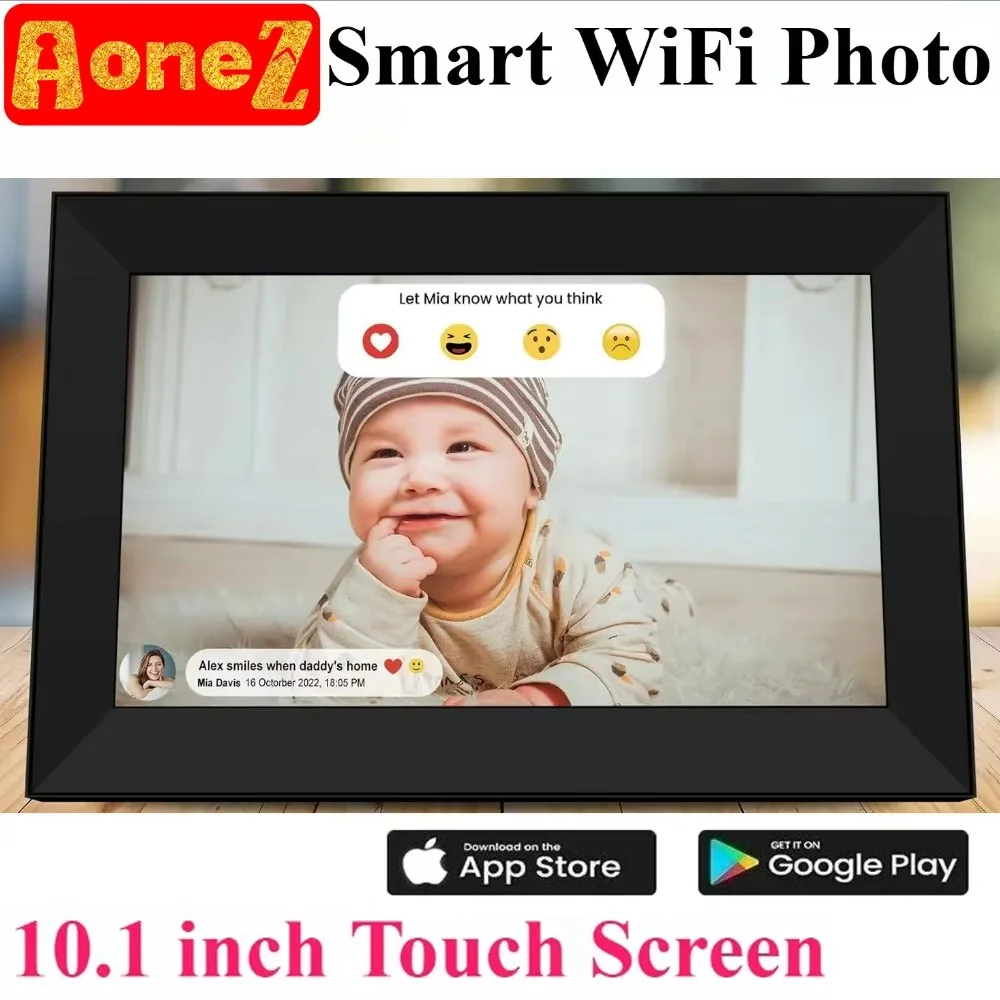 2026 10.1 Inch Smart Digital Photo Frame 1280x800 HD Touchscreen WiFi Cloud Album 32GB 64GB Auto Sync Wall Mountable