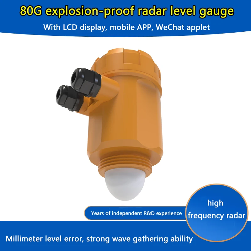 80GHz Anti-explosion Radar Level Gauge Level Meter Water Liquids Measure Sensor with Digital Display