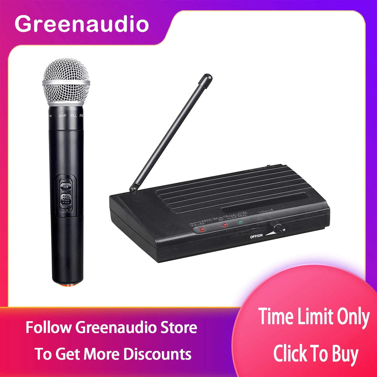 

GAW-U100 professional UHF wireless handheld microphone one-on-one suitable for KTV conference performances