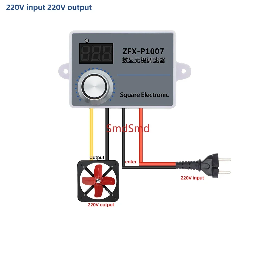 ZFX-P1007 Speed Controller Waterproof 500W Digital Infinite Speed Regulator Stepless Speed Governor Control Governor Switch 220V