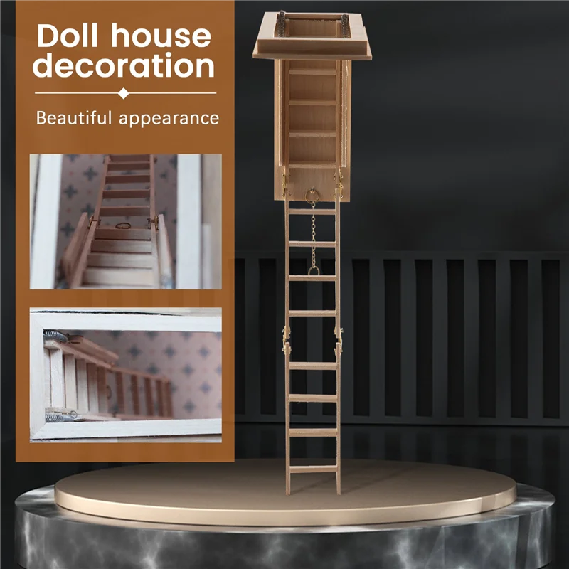 

HOT!1:12 Dollhouse Mini Modern Miniature Furniture Folding Attic Stairs Doll House Decoration