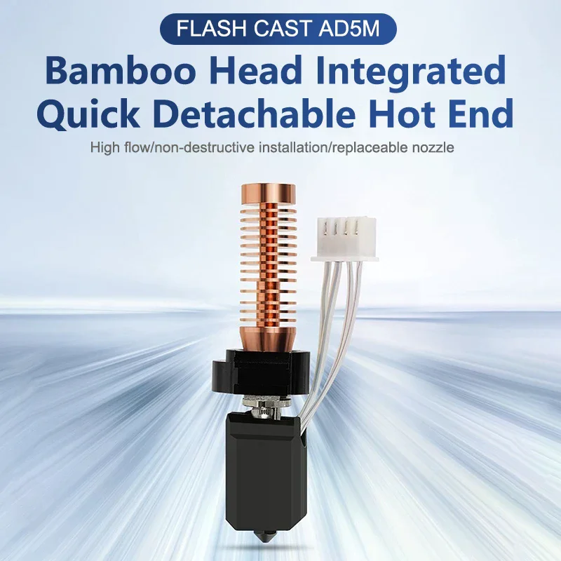 

Top-Quality Hotend Enhancement for Flashforge Adventurer 5M/5M Pro; Detachable Solid Steel Nozzle and Ceramic Heater