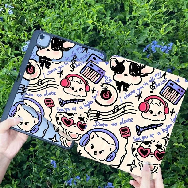 Colorful Graffiti Puppy Cover Funda for IPad Air 6 Case IPad 10th Gen Air 5th 4th 10.9 Pro 11 2nd 3rd 4th IPad 10.2 9th 8th 7th