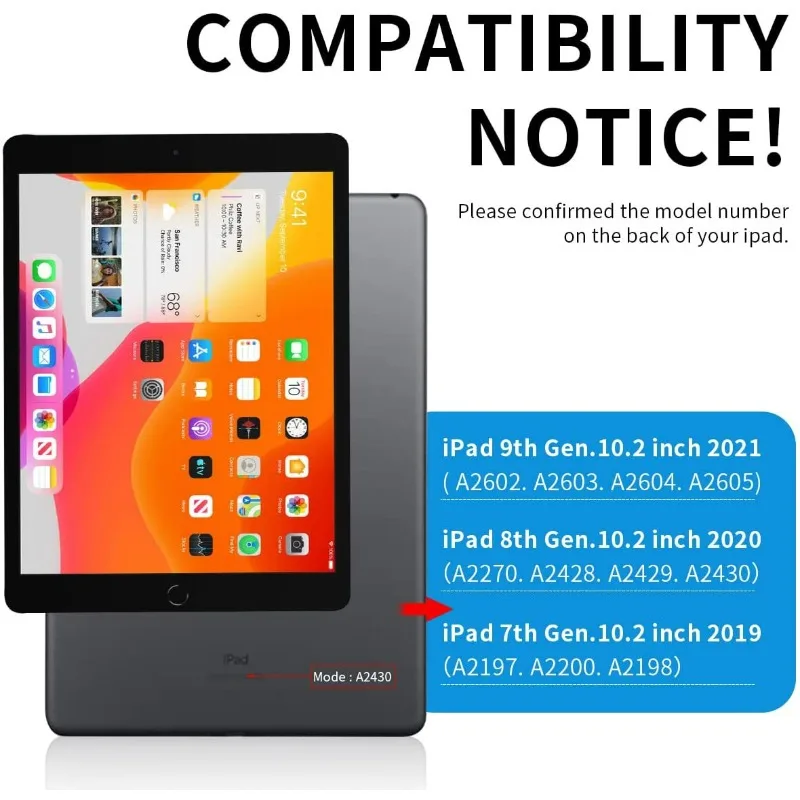 For Apple iPad 10.2 7th 8th 9th Generation Case With Pencil Holder Magnetic Smart Cover Auto Wake Sleep For iPad 7 8 9 2019 2021 view 2