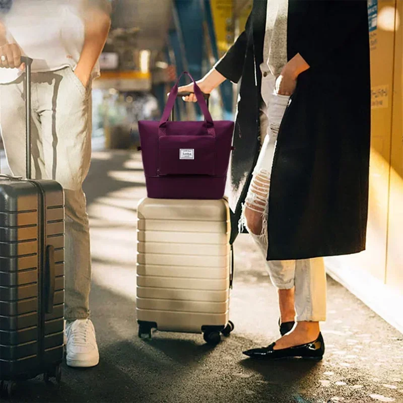 Zusammenklappbare Reisetaschen, wasserdichte Tragetasche, Reisegepäcktaschen für Frauen, 2023, große Kapazität, multifunktionale Reise-Seesäcke, Handtasche