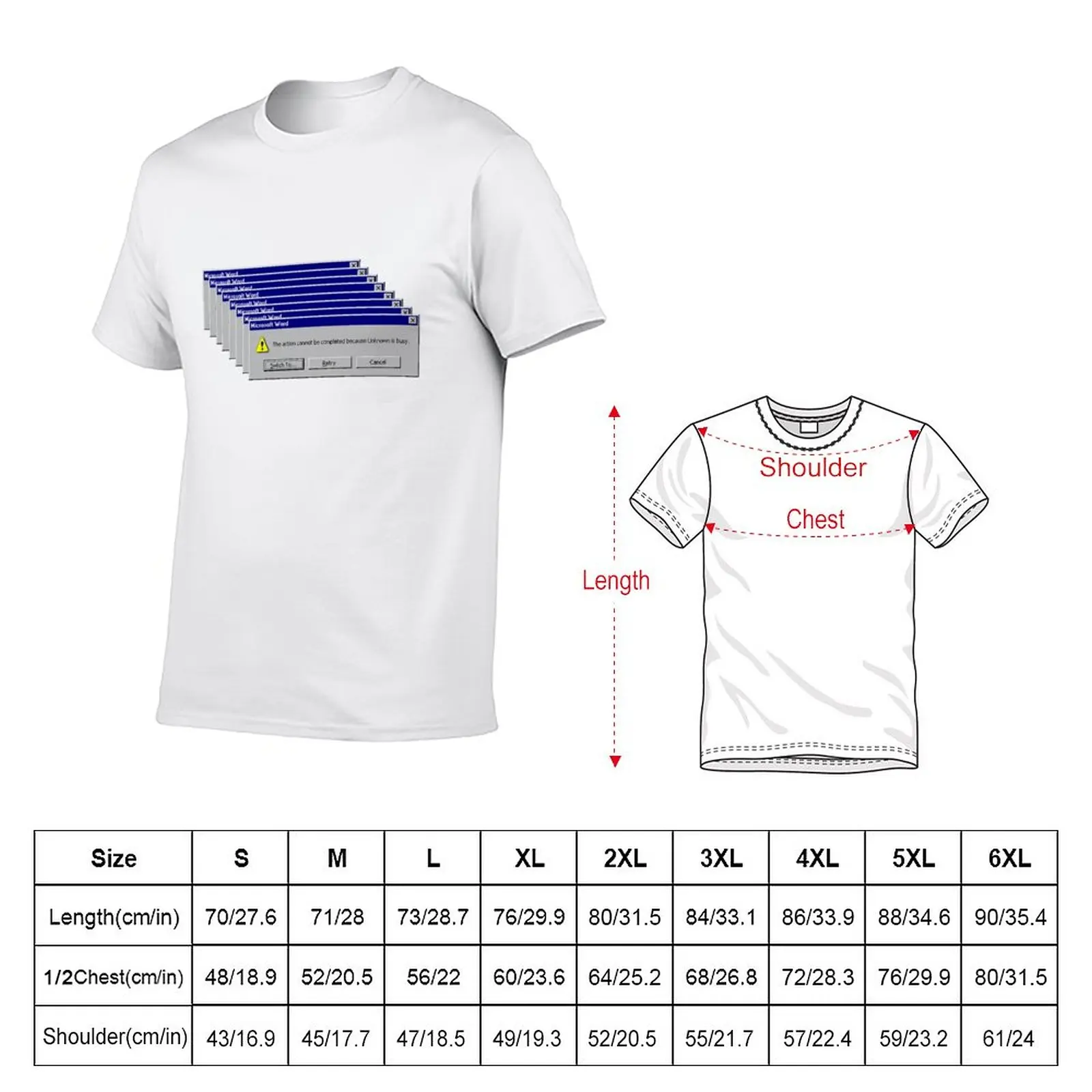 windows 98 error message T-Shirt quick-drying korean fashion fruit of the loom mens t shirts