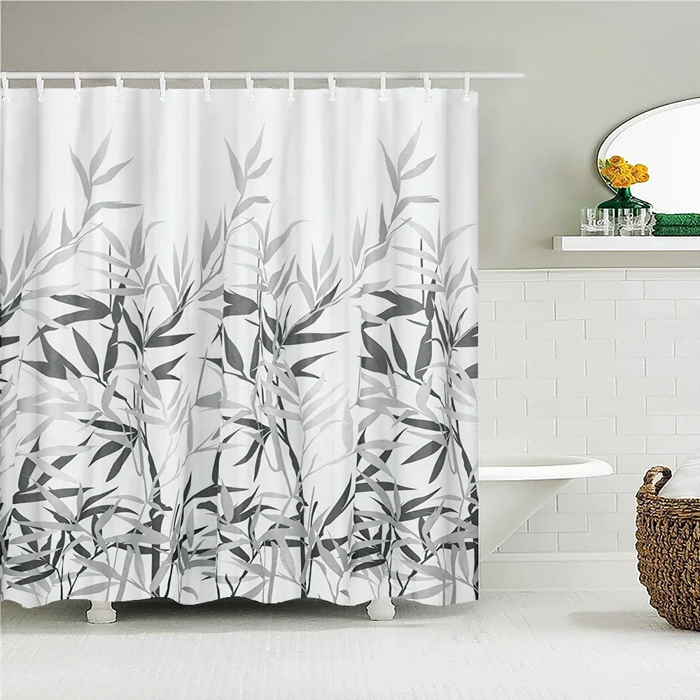 Fresh Birch Forest Tree leaves Fabric Shower Curtain Waterproof Polyester 3D Printing Bath Curtains for Bathroom Decor with Hook