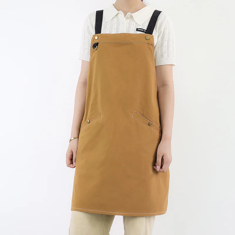 Cotton apron catering barbecue waiter kitchen home use apron milk tea shop coffee bar work clothes Women