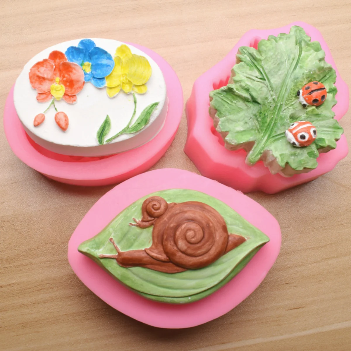 Molde de silicona con forma de hoja para jabón, flor, mariposa, vela, resina, yeso, caracol creativo, mariquita, Chocolate, decoración del hogar, regalo