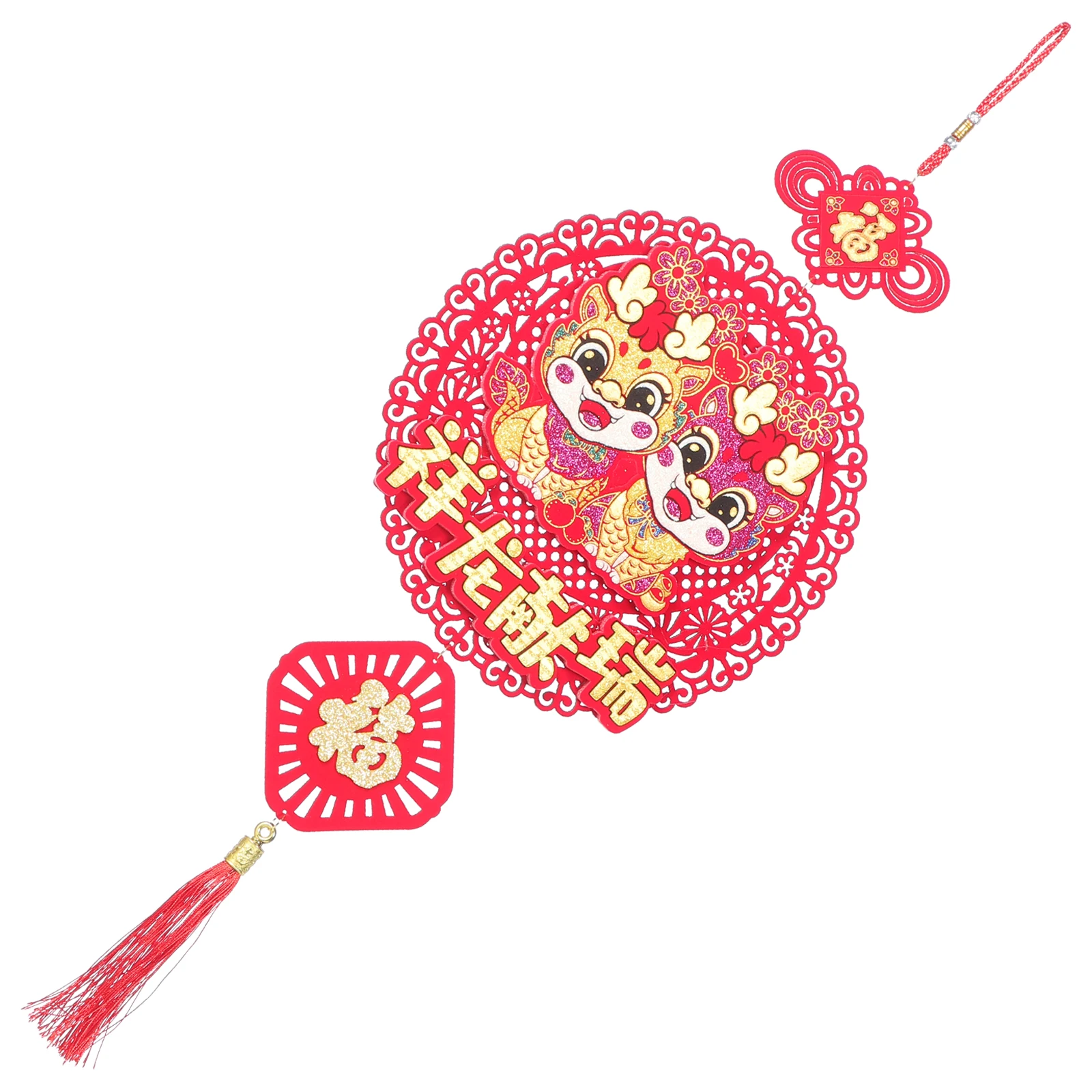 

2024 Chinese New Dragon Pendant Ornament Lunar Festival Decoration Spring Year Of Dragon Hanging Decor Traditional Home Wedding