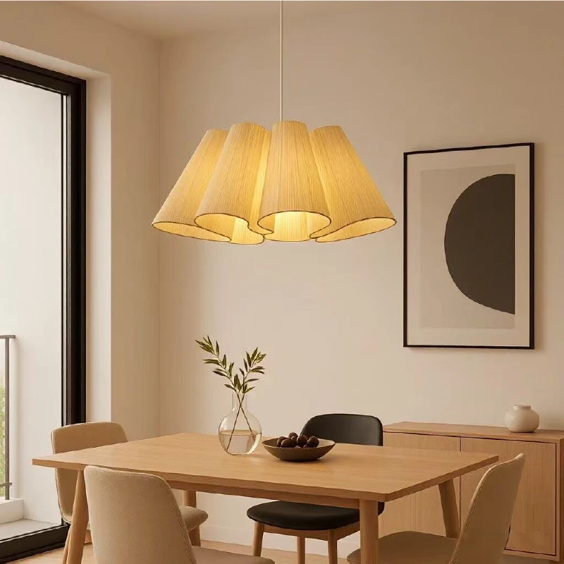Nordic Led Pendant Lights Living Room Bedroom Loft Bar Restaurant Fabric Chandelier Decoration Home Lustre Hanging Lamp Fixtures
