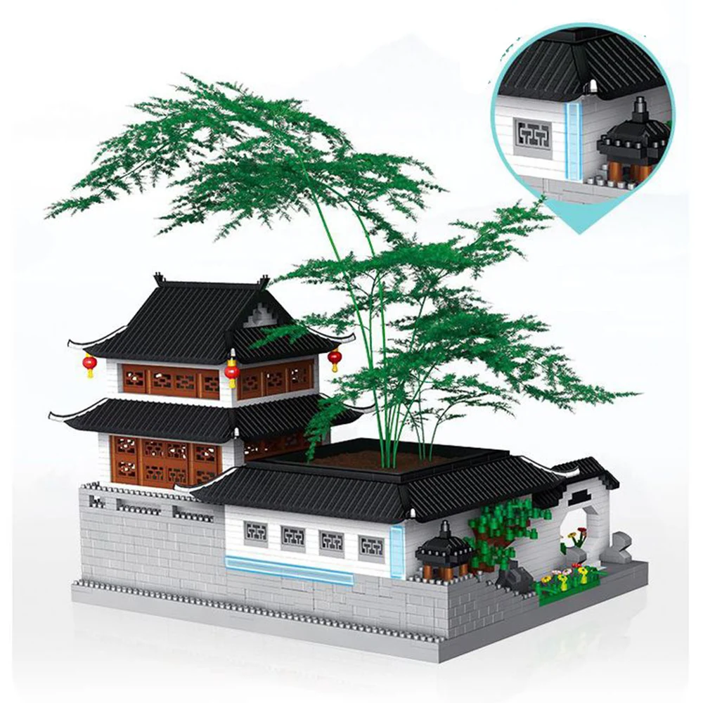 

China South Of Lower Reaches Of Yangtze River Micro Diamond Block Bonsai Architecture Brick Toys Nanobricks Pen Container