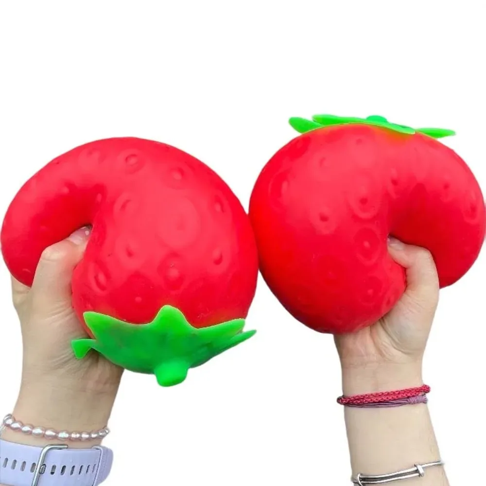 Brinquedo De Apertar Morango Pequeno Super Macio De TPR, Brinquedo Sensorial Antiestresse Divertido Para Crianças E Adultos