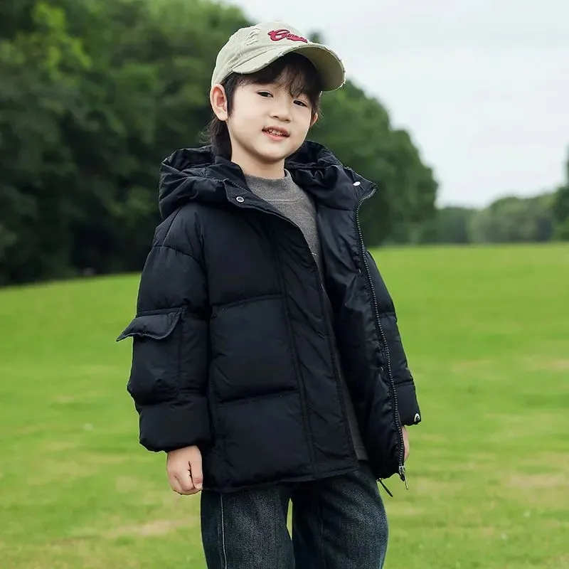 Boys and Girls Down Jacket Winter New Style Children's Baby White Duck Down Hooded Down Jacket