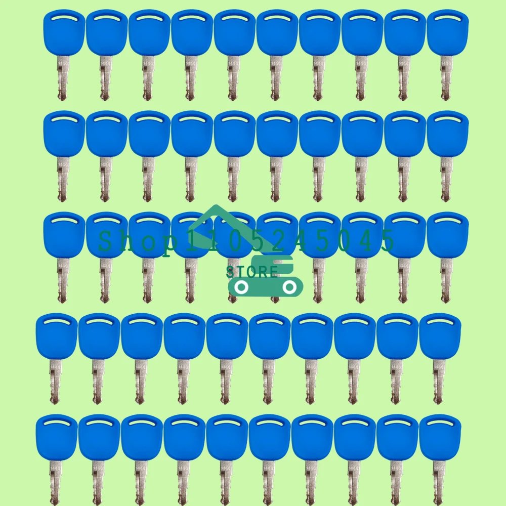 50pcs 14601 Excavator Key 82003267 82030143 Ignition Key for Case New Holland Excavator Tractors Blue key
