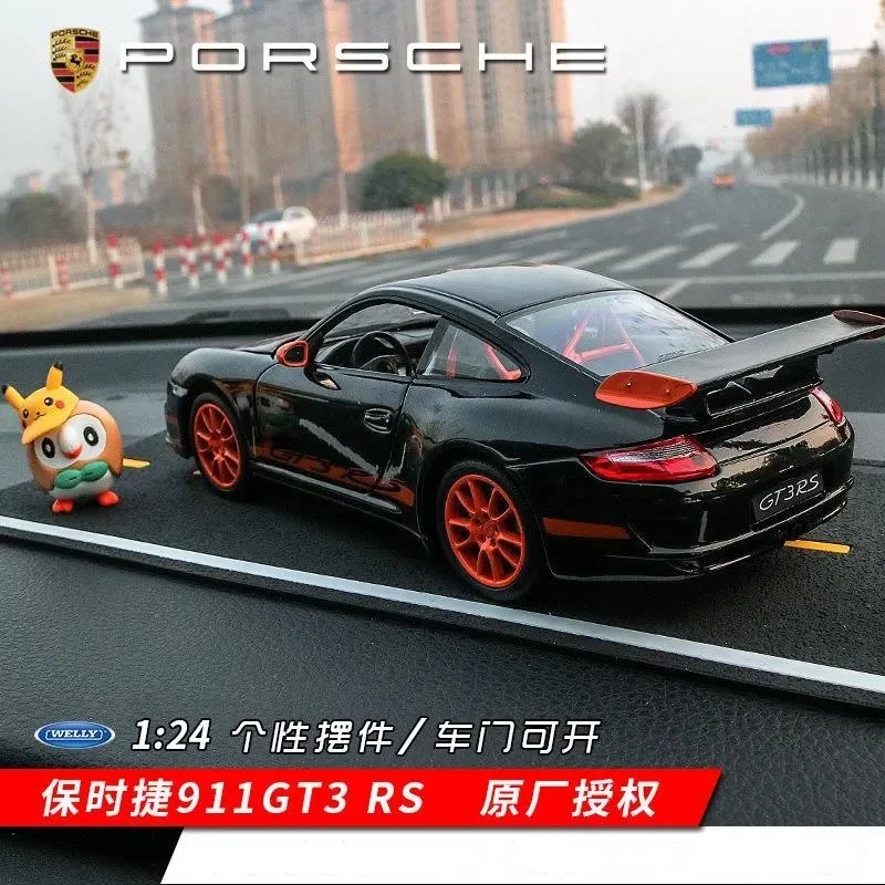 WELLY 1:24 Porsche 911 GT3 RS 997 Supercar Alloy Car Simulator Model Diecasts Toy Vehicles Boy Birthday Collect Toy Gifts B188