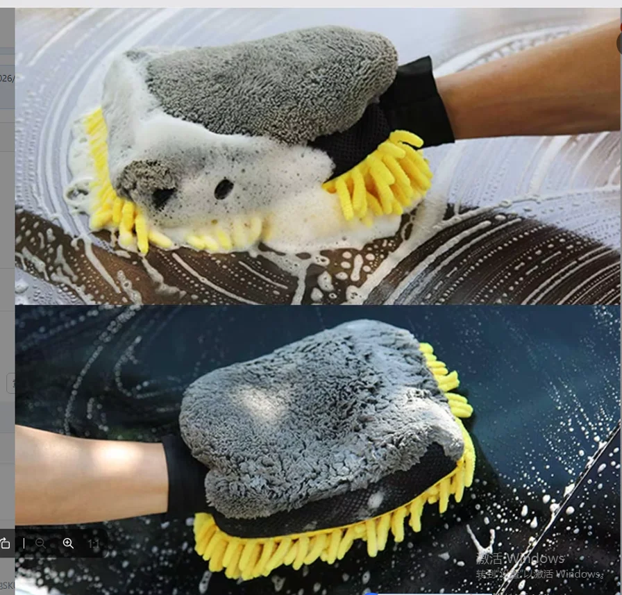 Microfiber Car Wash Mitt Soft Anti-scratch Double-Sided Chenille Ultra Absorbent Washing Gloves for Car Detailing Cleaning Tools