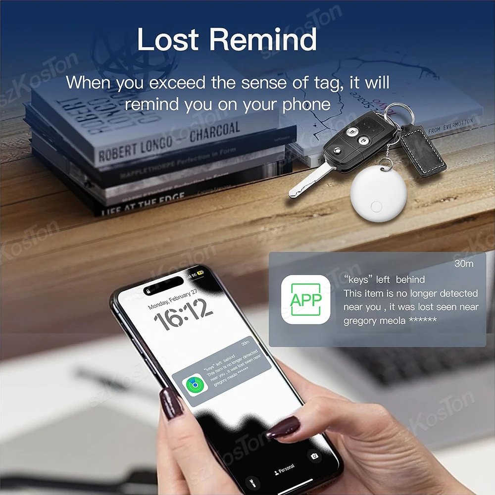 Smart Key Finder Locator GPS Tracking Device Bluetooth Anti-Lost Tag Alarm Reminder Work With Apple Find My For Pets