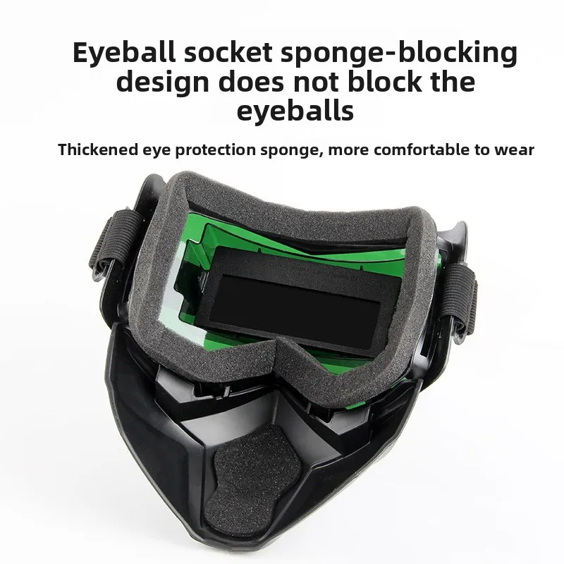 Masque de soudage à lumière Variable automatique Harley monté sur la tête, masque de protection Anti-éblouissement pour soudeur, capuchon de soudage fendu amovible