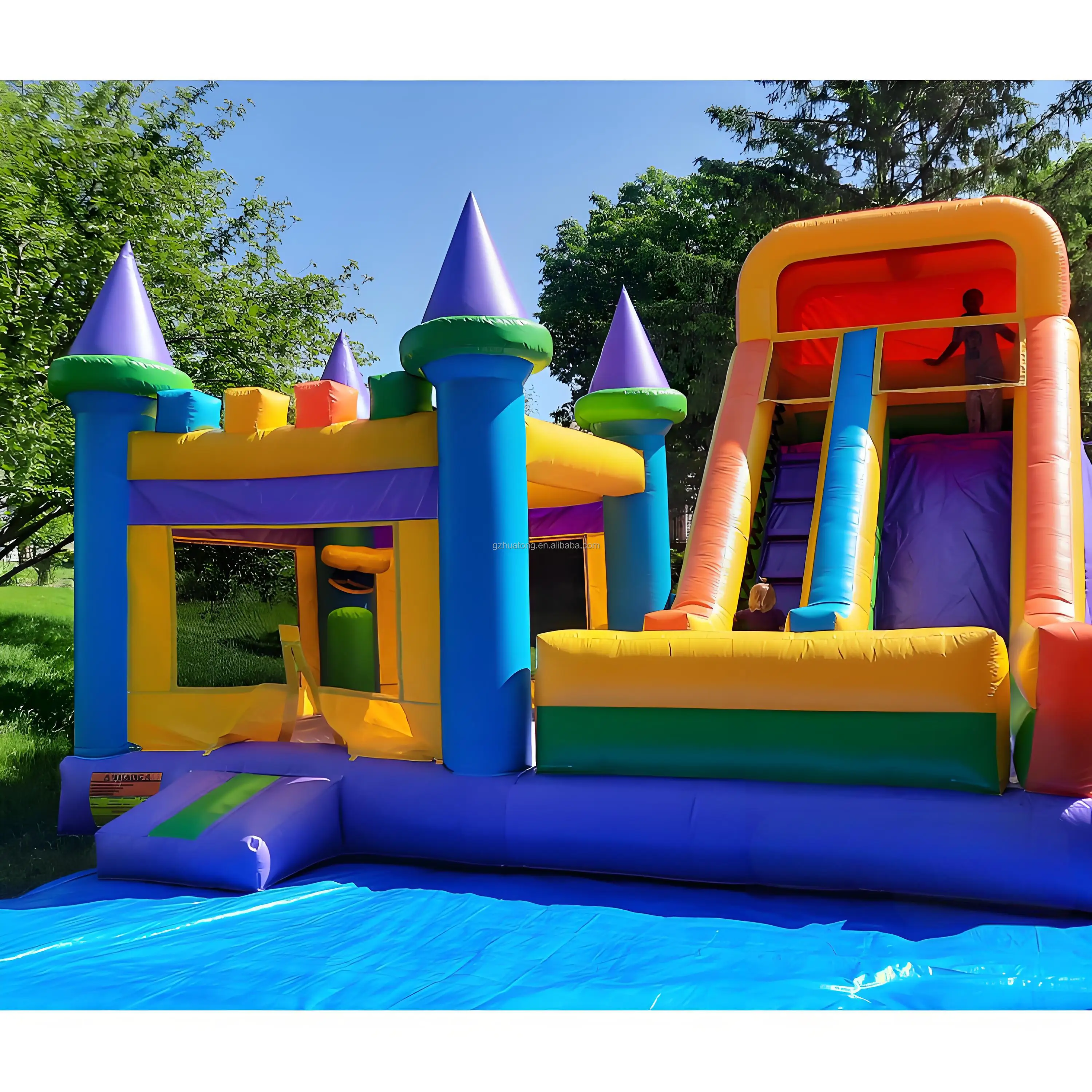 PVC Large air Bounce Jumping Castle Inflatable Kids Combo Playground with Slide Party Rentals