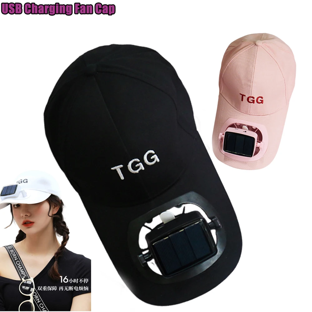 

Breathable Baseball Cap With Solar Fan Mens Womens Sunscreen Baseball Cap UV Protection Cap USB Charging Outdoor Hat
