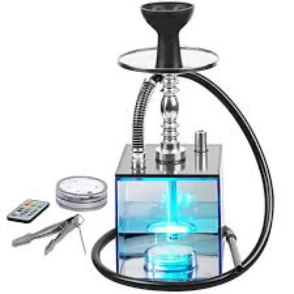 

Acrylic Hookah Set Box Nargile Sheesha Narguile Chicha Cachimbas Water Pipe Shisha Box Hookah With LED For Smoking Кальян
