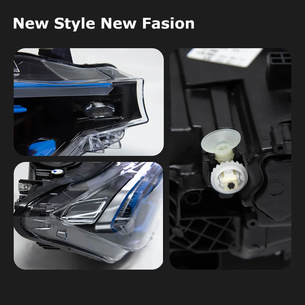 12-19년식 BMW F30 3 시리즈 개조 모델용 더블 훅 헤드라이트 어셈블리 및 방향지시등