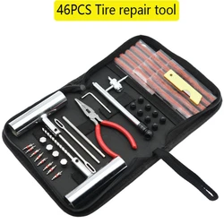 46 pcs Auto Tire Repair Tool Studding Tool Set Bike Tire Repair Puncture Plug Garage Tire First Aid Tool