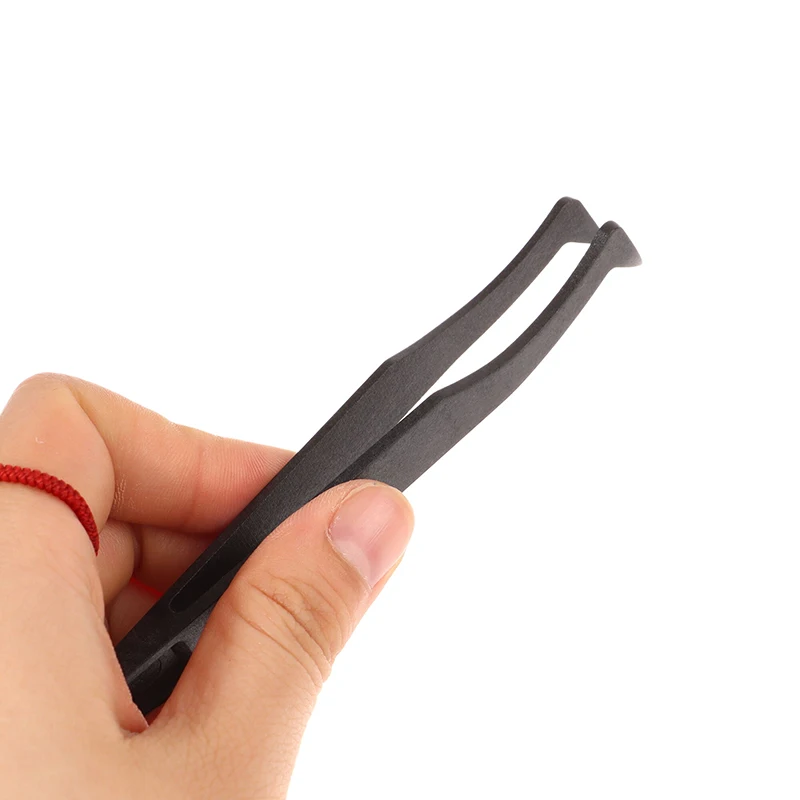 1PC Watch Repair Tool Antistatic Carbon Fiber Tweezer Straight Elbow Plastic Handle Installation Work Tweezer For Watchmaker New