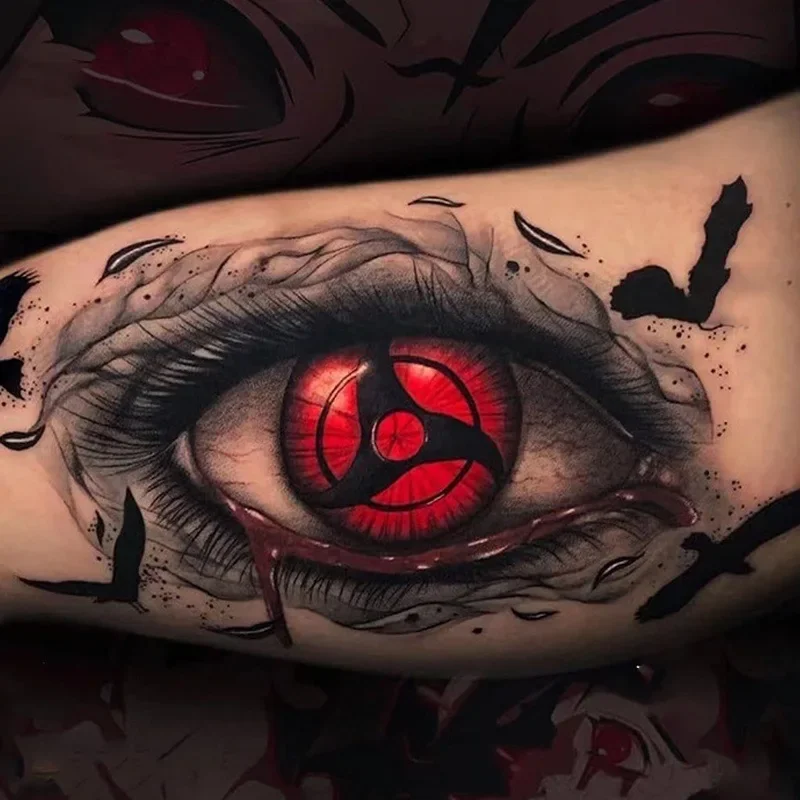 Naruto Uchiha Itachi Sharingan Tattoo Stickers Long-lasting and Colorfast for Man and Women Mangekyo Sharingan Eye Arm Body Toys