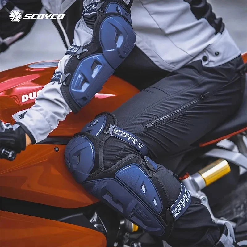 SCOYCO Motocross Off-road Knee Elbow Shin Protective Gear TPU Hard Shell Safety Protection Guard for Motorcycle Racing Accessory